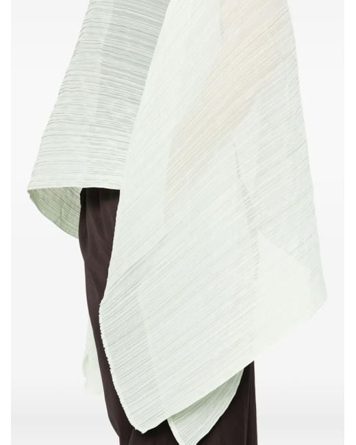Pleats Please Issey Miyake White Madame-T June Cape-Jacke Mit Falten