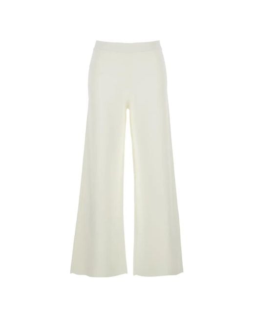 P.A.R.O.S.H. White Wide-Leg Trousers