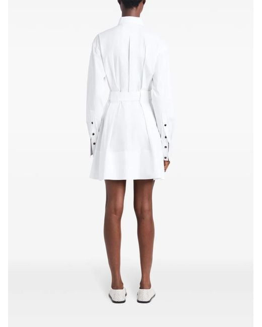 Proenza Schouler White Long-Sleeve Poplin Shirt Dress