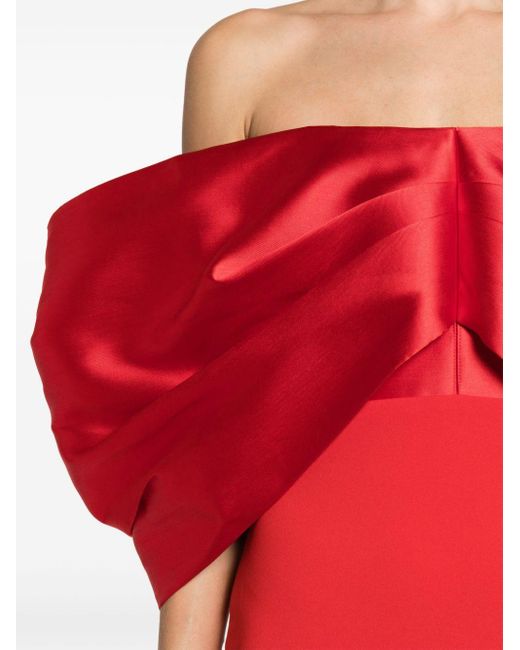 Solace London Red Filippa Off-shoulder Gown