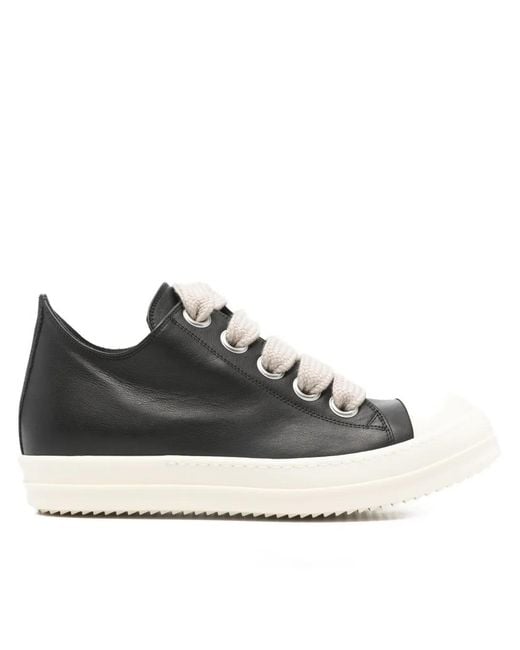 Rick Owens Black Temple Jumbolace Low Sneakers