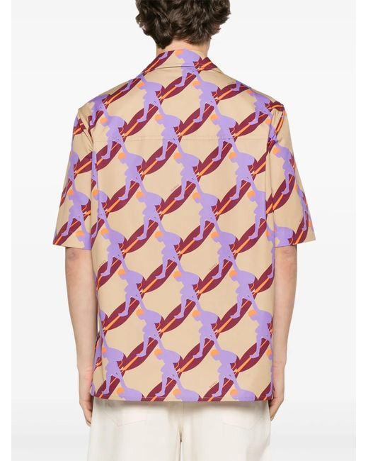 Gucci Pink Printed Poplin Shirt for men