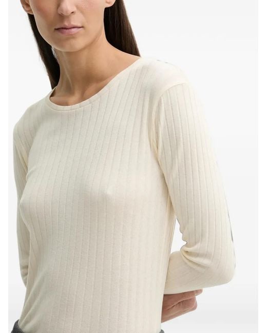 Marc O' Polo Geribbelde Top in het White
