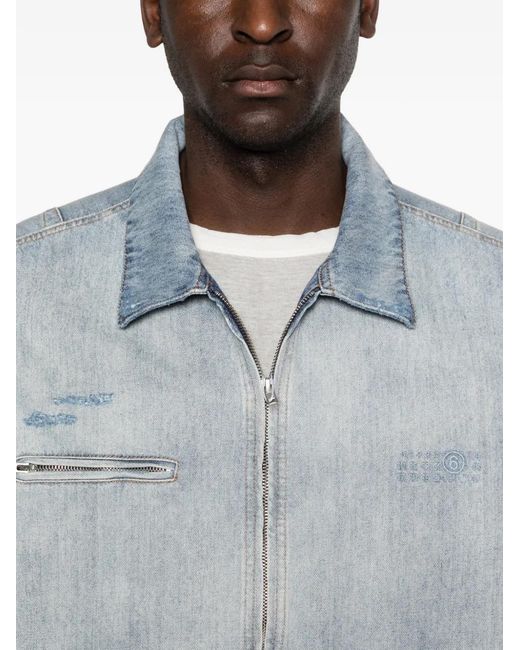 MM6 by Maison Margiela Blue Numbers-Motif Denim Jacket for men
