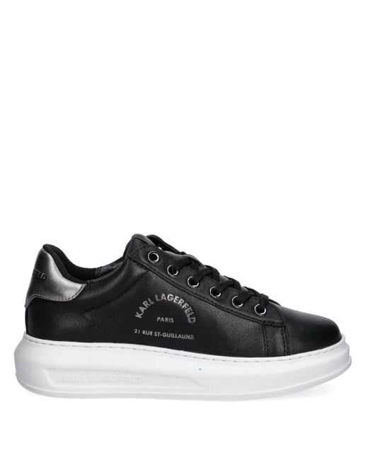 Karl Lagerfeld Black Logo-Print Sneakers