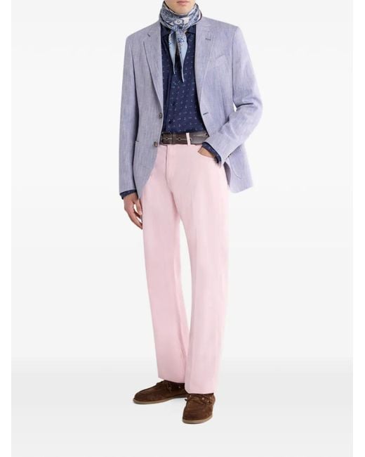 Etro Purple Single-Breasted Blazer for men