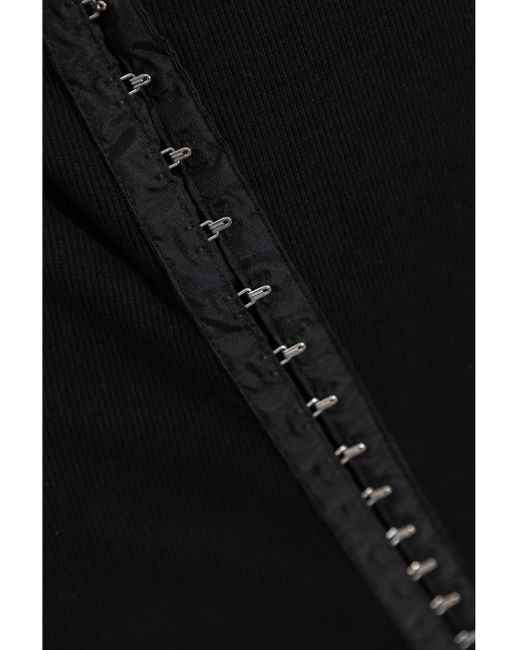 MM6 by Maison Margiela Black Mid-Length Fine Ribbed Dress