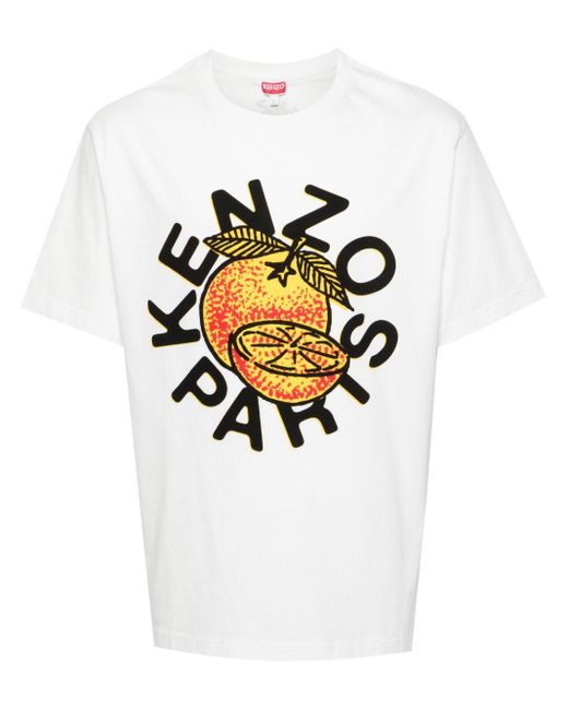 Camiseta con logo estampado KENZO de hombre de color White