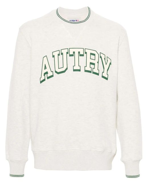 Autry White Logo Jersey Sweatshirt for men