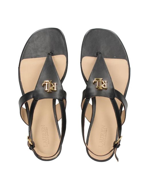 Ralph Lauren Black Everley Sandals Flat Sandal