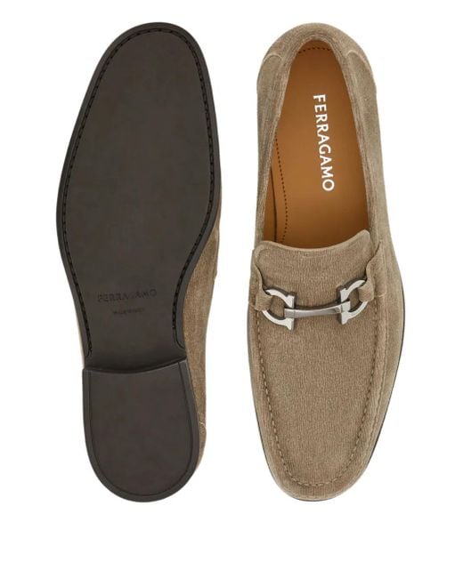 Ferragamo Brown Gancini-Buckle Loafers for men