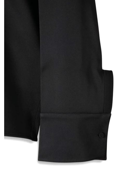 Jil Sander ワイドカラーサテンブラウス Black