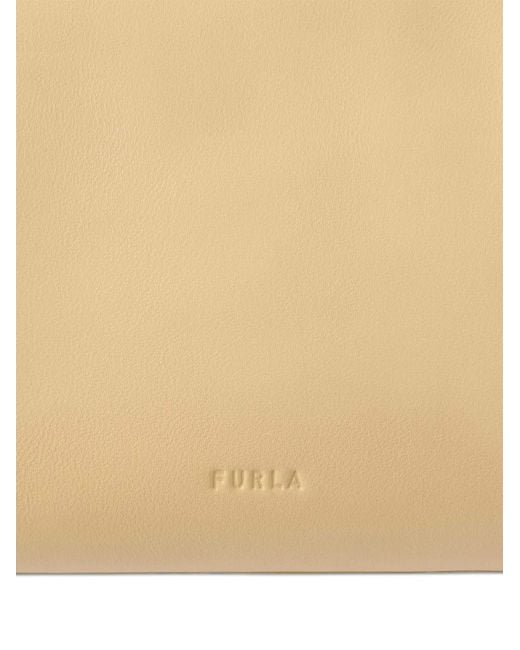 Furla Natural Large Logo-Debossed Leather Crossbody Bag