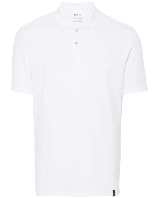 Boggi Spring High-Performance Poloshirt in White für Herren