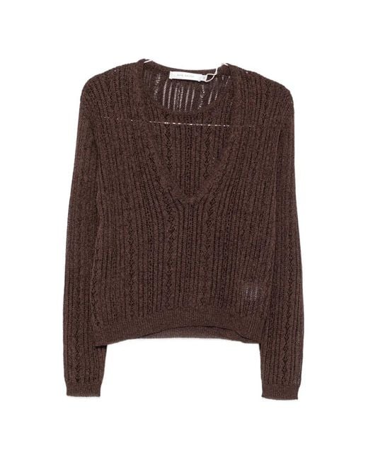 AYA MUSE Brown Zula Double-Layer Sweater