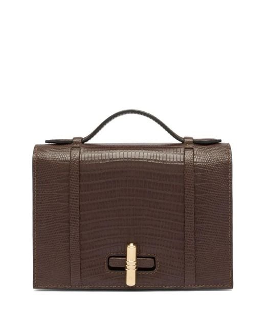 Malone Souliers Brown May Embossed Leather Bag