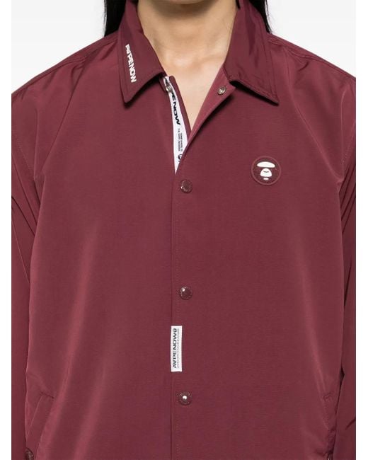 Aape By A Bathing Ape Red Moonface Logo Coach Jacket for men