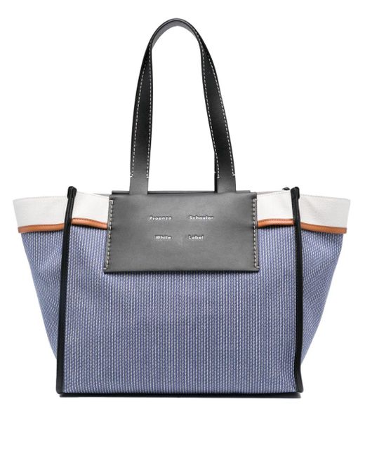 PROENZA SCHOULER WHITE LABEL Large Morris Pinstripe Tote Bag in