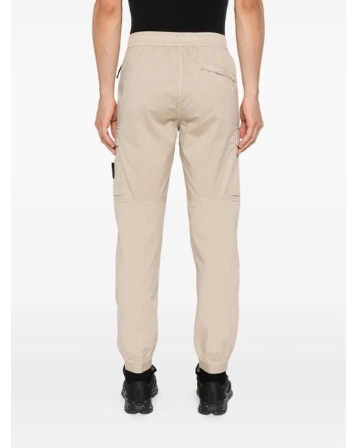 Stone Island Broek Met Cargo Zak En Manchetten in het Natural voor heren