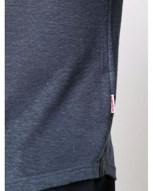 Orlebar Brown Blue Short-Sleeved Linen Polo Shirt