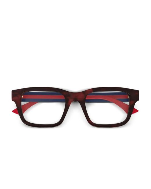 Gucci Brown Brille Mit Eckigem Gestell