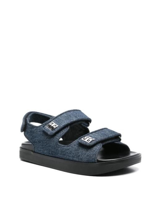 Givenchy Blue Sandals With Logo-Shaped Appliqué