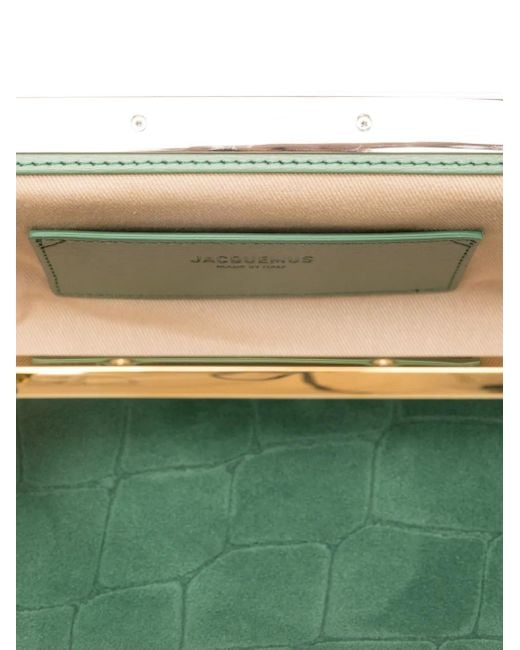 Jacquemus Green Crocodile-Effect Clasp Clutch Bag