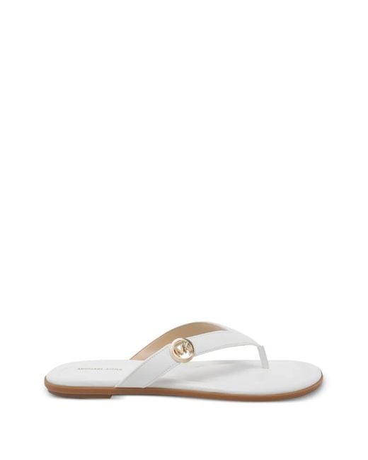 MICHAEL Michael Kors White Erin Logo Sandals