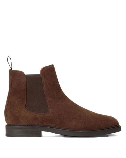 Polo Ralph Lauren Brown Suede Elastic-Panel Boots for men