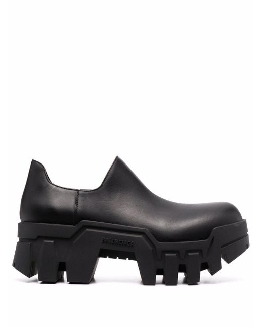 Balenciaga Black Bulldozer Leather Mini Boots for men