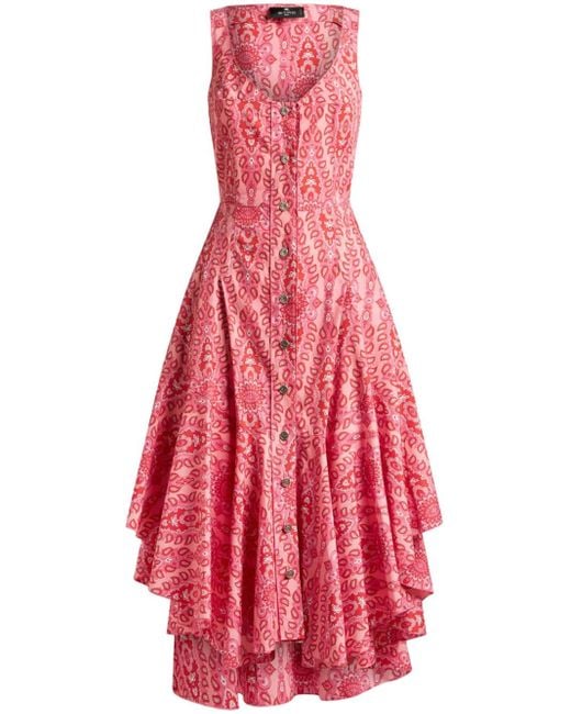 Vestido con motivo de medallón Etro de color Red