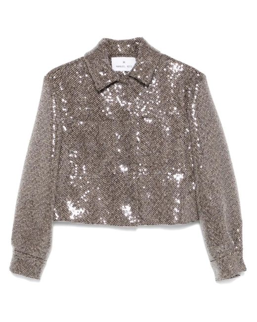 Manuel Ritz Brown Sequinned Jacket