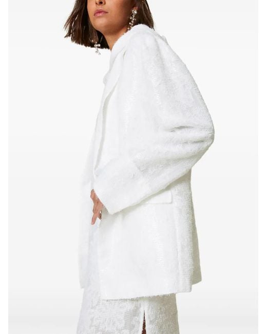 Twinset White Sequined Blazer