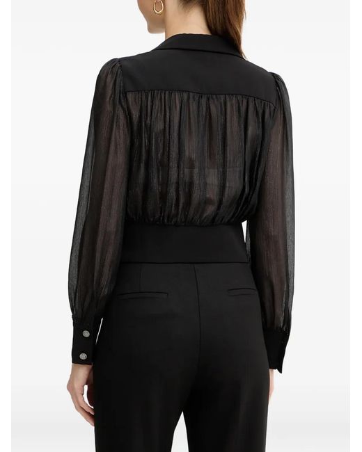 Morgan Black Pleated Buttoned Blouse