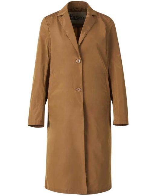 Herno Brown Geknöpfte Jacke aus Gabardine