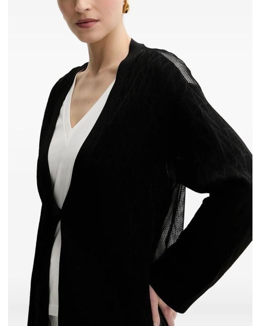ARMANI EXCHANGE Black Wide-Hem Long-Sleeves Cardigan