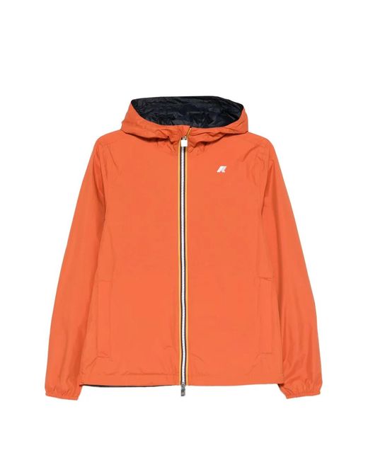 K-Way Orange Veste Zippée À Capuche for men