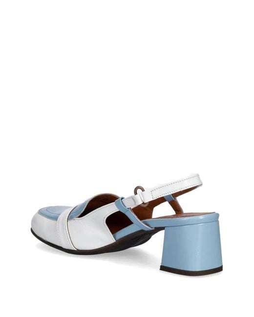 Fly London White Buckle-Detail Slingback Pumps
