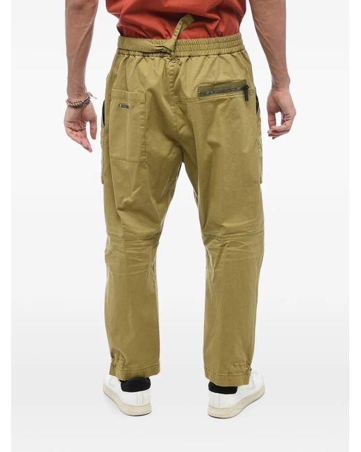 DSquared² Yellow Multi-Pocketed Belted Cargo Pants for men