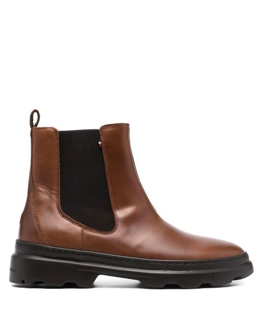 Tommy Hilfiger Comfort Leather Chelsea Boots in Brown for Men | Lyst