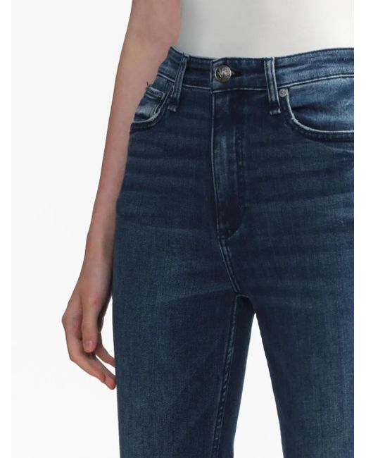 Rag & Bone Blue High-Rise Cropped Jeans