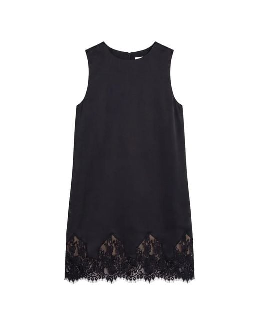 Reformation Blue Jessalyn Lace-Trim Mini Dress