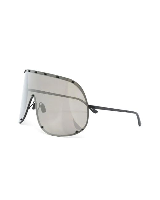 Rick Owens Gray Shield Sunglasses
