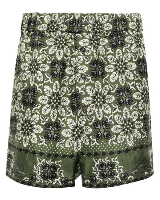 Etro Shorts aus Seide mit Blumen-Print in Green für Herren