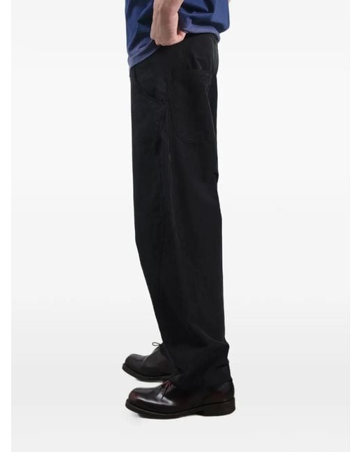 YMC Black Button-Detail Trousers for men