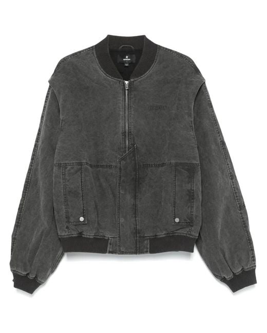 Represent Black Inset Sleeve Bomber Jacket for men