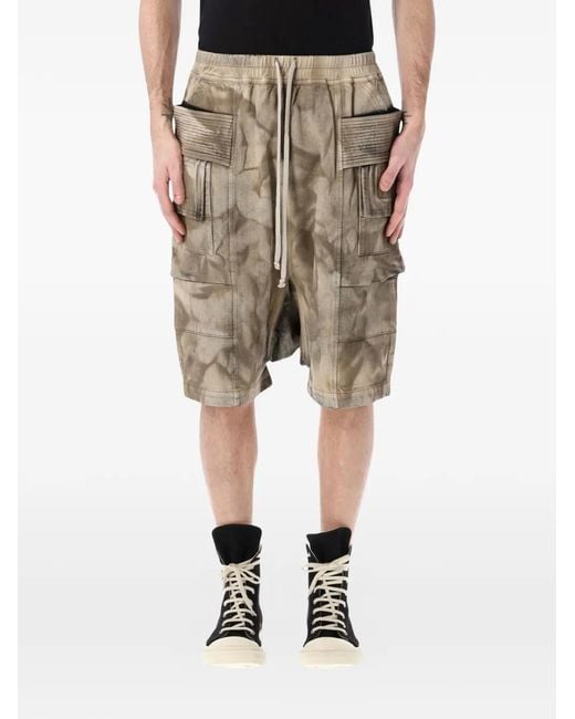 Rick Owens Natural Creatch Cargo Shorts for men