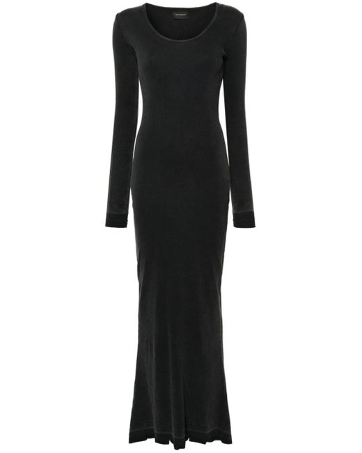 Balenciaga Gerafelde Maxi-jurk in het Black