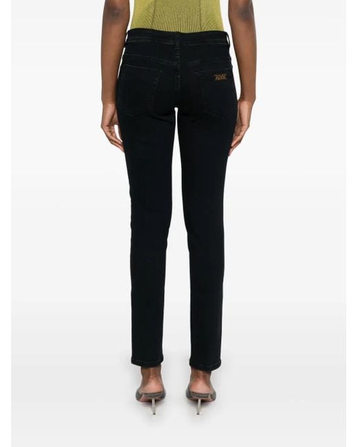 Versace Jeans Couture Black Logo-Plaque Skinny Jeans