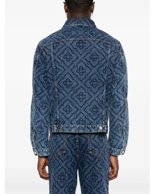 Casablanca Blue Laser Monogram Denim Jacket for men